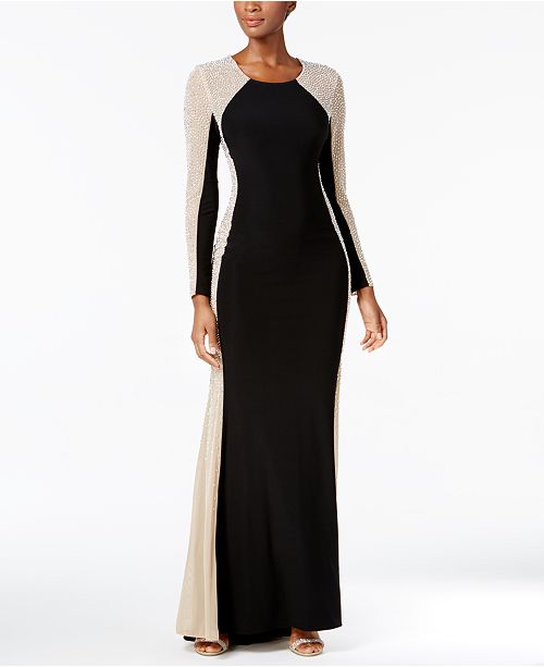 XSCAPE Rhinestone Illusion Gown & Reviews - Dresses - Women - Macy&#39;s