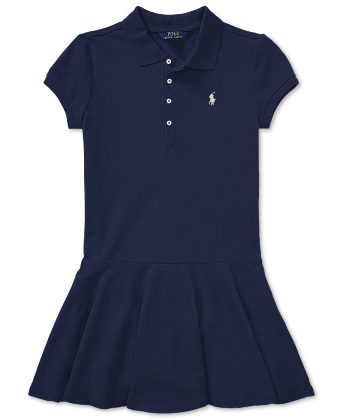 Toddler Little Girls Cotton Mesh Stretch Shortsleeve Polo Dress