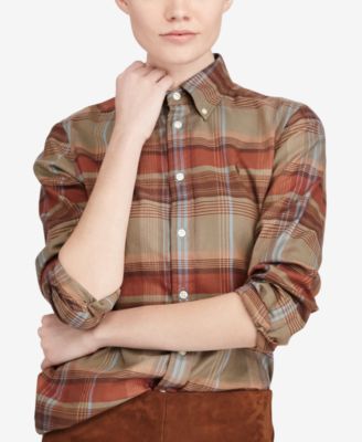 classic fit plaid twill shirt