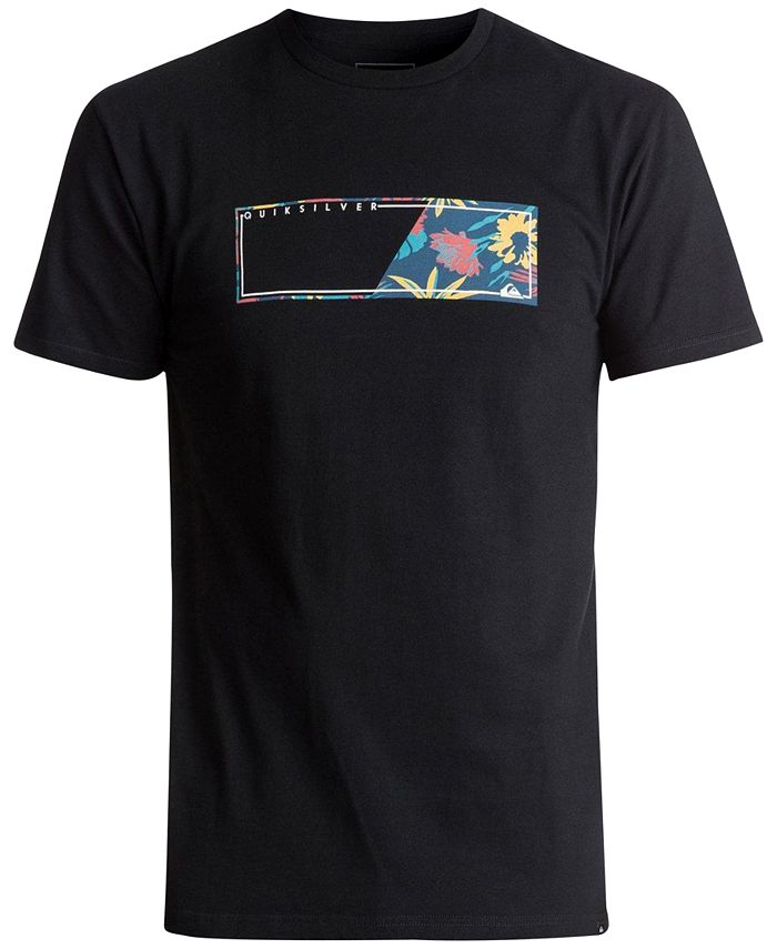 Quiksilver Men's Blue Box Floral Logo T-Shirt & Reviews - T-Shirts ...