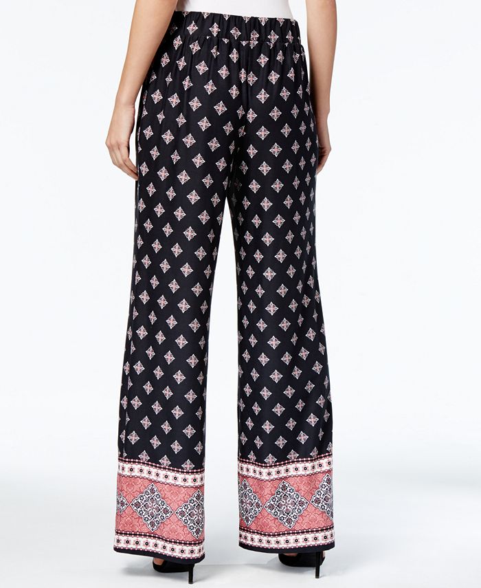 NY Collection Petite Printed Soft Pants - Macy's