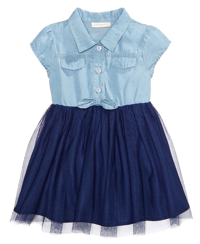 First Impressions Denim & Tulle Dress, Baby Girls, Created for Macy's ...