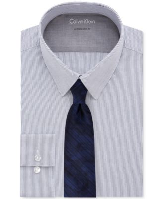 Calvin Klein - Men's Extra-Slim Fit Thermal Stretch Performance Stripe Dress Shirt