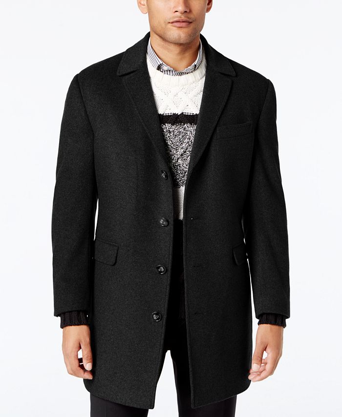 Calvin Klein Men's Minneapolis Wool-Blend Slim-Fit Overcoat & Reviews ...