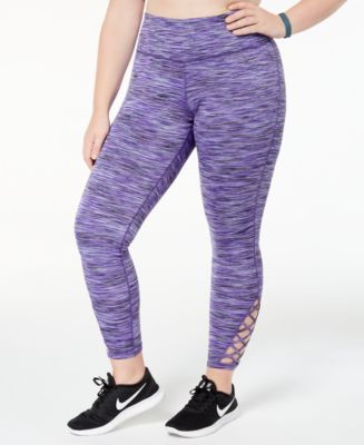 Ideology Womens Space Dyed Ombre Ankle Leggings Blue Size Medium