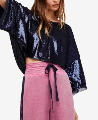 Free People - Champagne Dreams Cropped Sequin Top