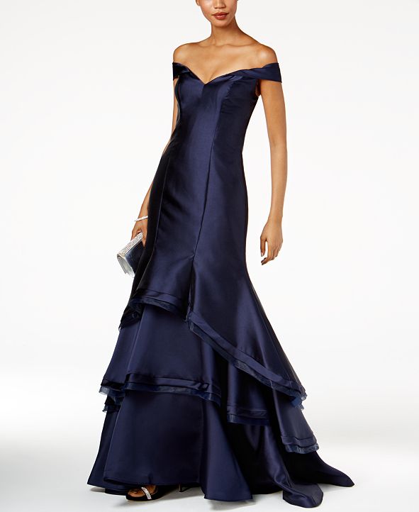 xscape off shoulder gown