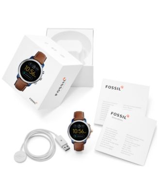 Fossil Q Men's Explorist Gen 3 Brown Leather Strap Touchscreen Smart Watch 46mm