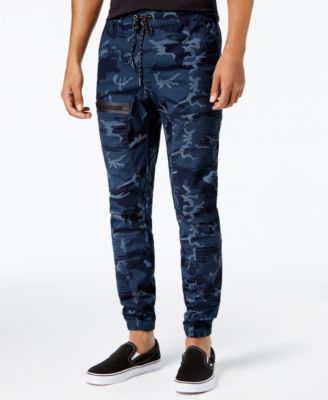 blue camo joggers mens