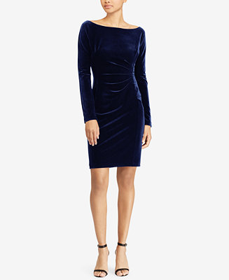 Lauren Ralph Lauren Velvet Sheath Dress & Reviews - Dresses - Women - Macy&#39;s