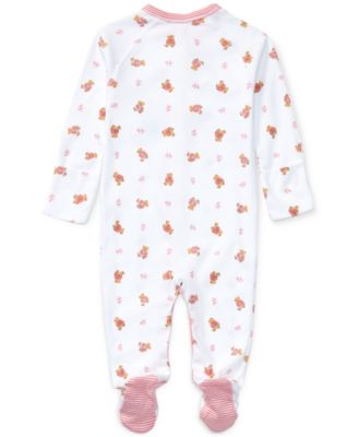 Baby Girls Polo Bear Cotton Coverall