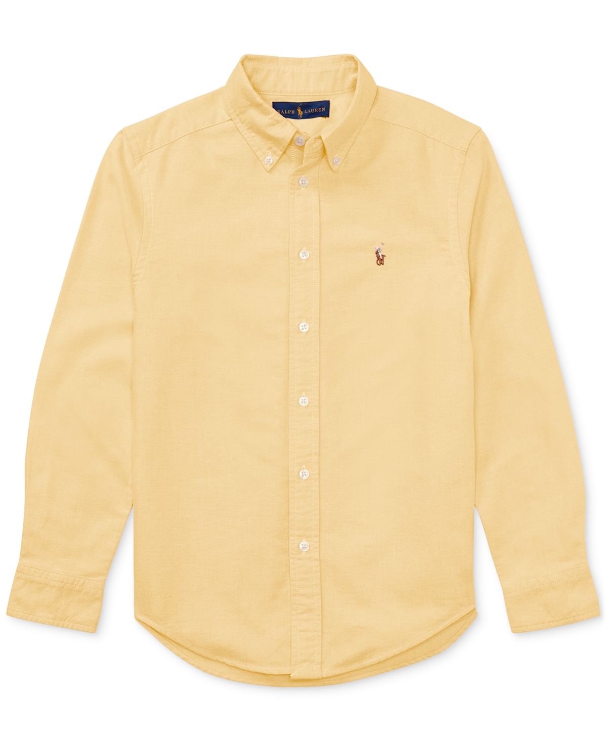 Polo Ralph Lauren Kids' Big Boys Embroidered Pony Logo Cotton Oxford Shirt In Yellow