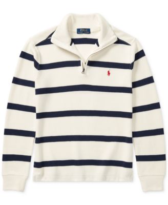 striped zip polo