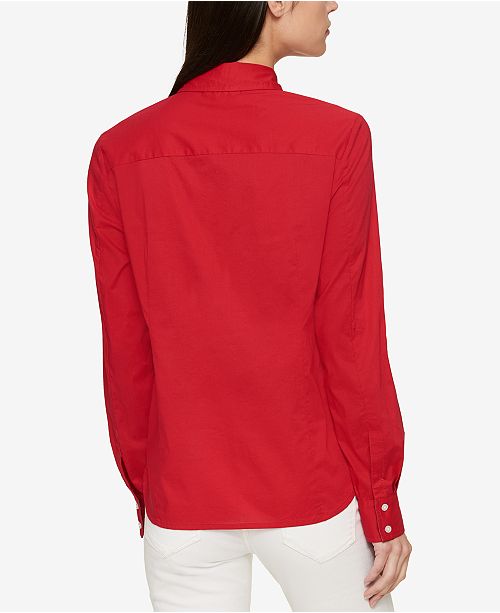 Cotton Roll Tab Shirt