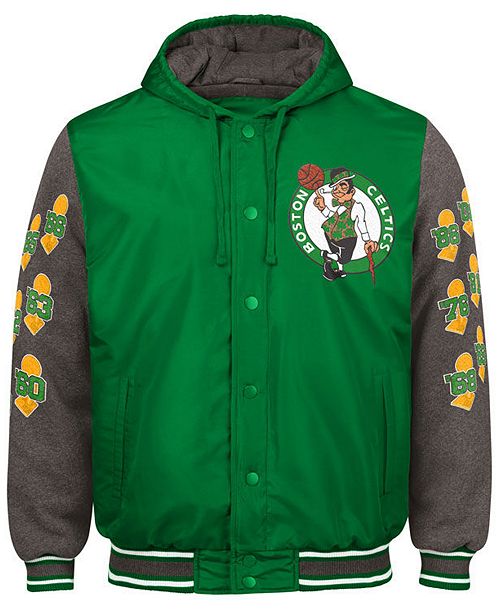 G-III Sports Men's Boston Celtics Top Brass Hooded Varsity ...