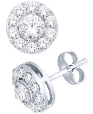 image of Diamond Round Halo Stud Earrings in 14k White Gold (1 ct. t.w.)