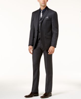 Vitali Sky Sharkskin Modern Fit Vested Suit M1837 main image 0