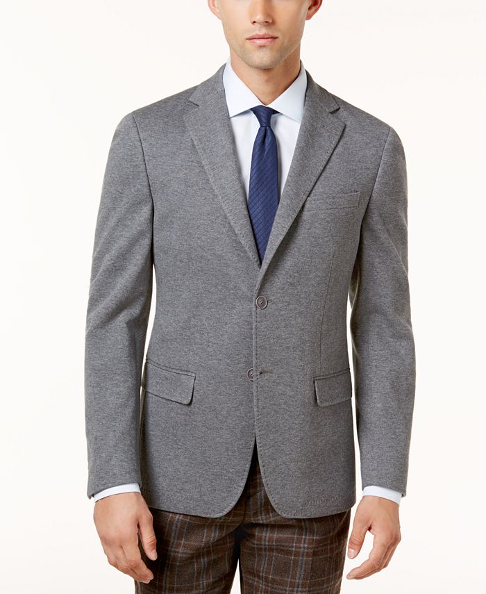Calvin Klein CLOSEOUT! Men's Slim-Fit Gray Knit Jacket & Reviews - Blazers  & Sport Coats - Men - Macy's