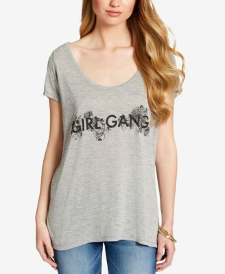 Jessica Simpson - Juniors' Printed Twist-Back T-Shirt