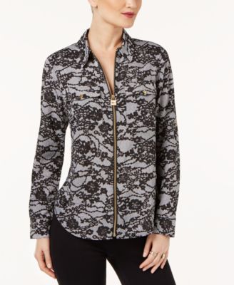 Michael Kors - Petite Printed Utility Shirt