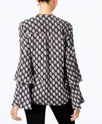 売れ筋商品|||スタイルアンドコー カットソー トップス レディース Petite Pintuck Bell-Sleeve Top, Exclusively at Macy's Tonal Dream Style & Co Women's Printed Pintuck Ruffle Sleeve Top
