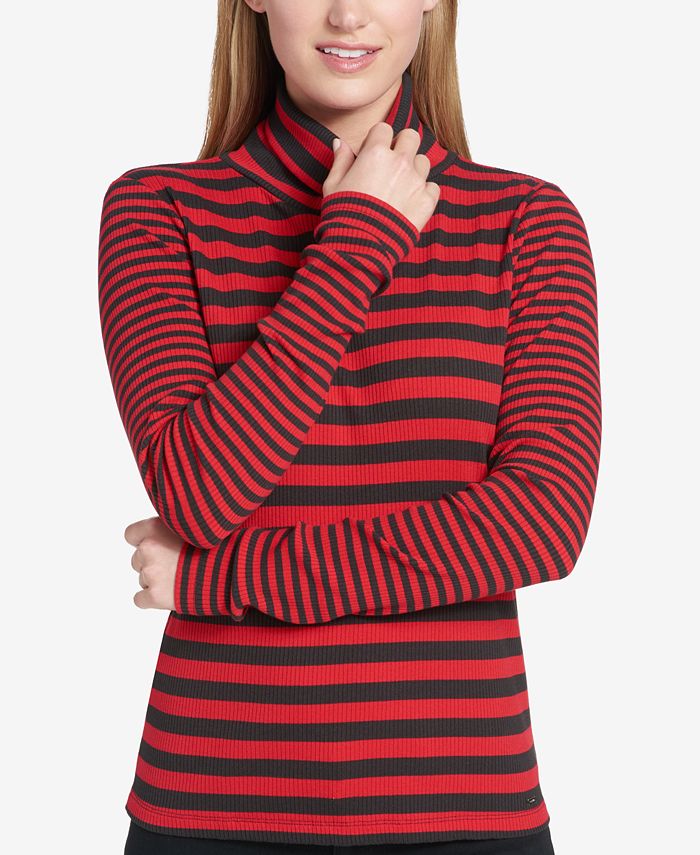 Tommy hilfiger sale striped turtleneck