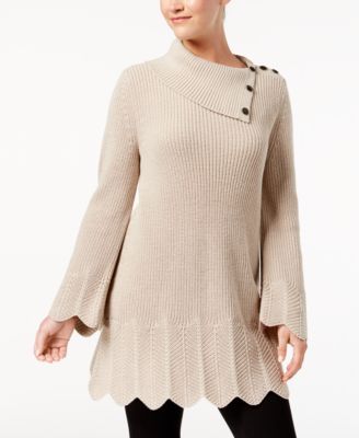 Envelope-Neck Scallop-Detail Tunic 