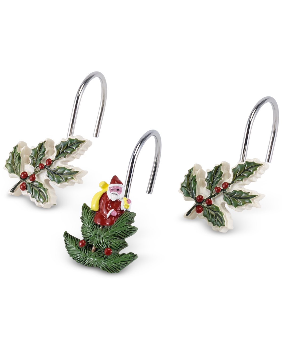 Christmas Tree Shower 12-Pc. Curtain Hooks - Ivory