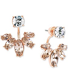 Gold-Tone Clear & Rose Crystal Jacket Earrings 