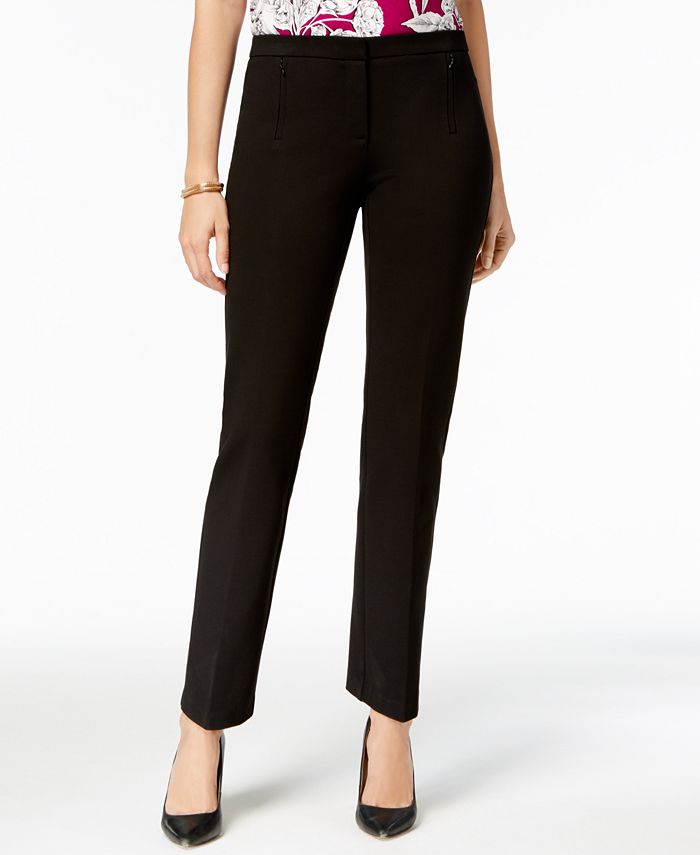 Alfani Ponte-Knit Zip-Pocket Pants, Created for Macy's - Macy's