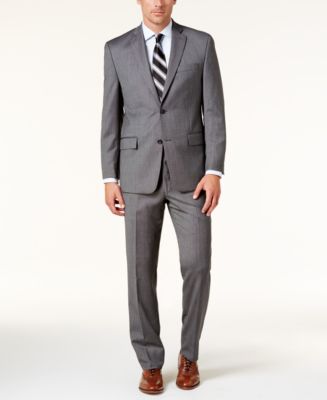 Michael Kors Men's Classic-Fit Silver/Gray Birdseye Suit & Reviews ...