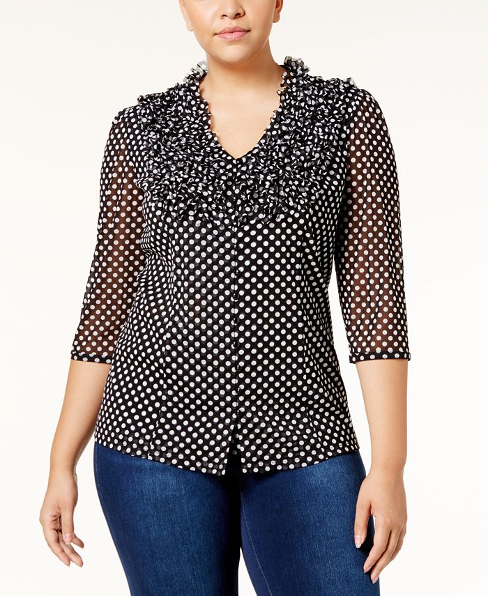 Macys polka 2025 dot blouse