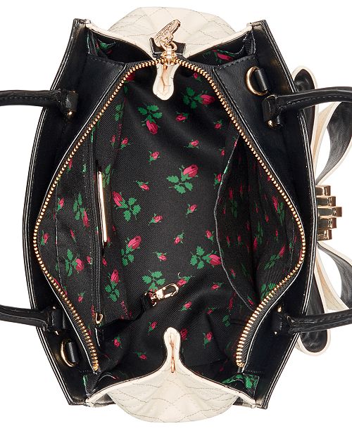 Betsey Johnson Quilted Bow Medium Satchel, Created for Macy's
