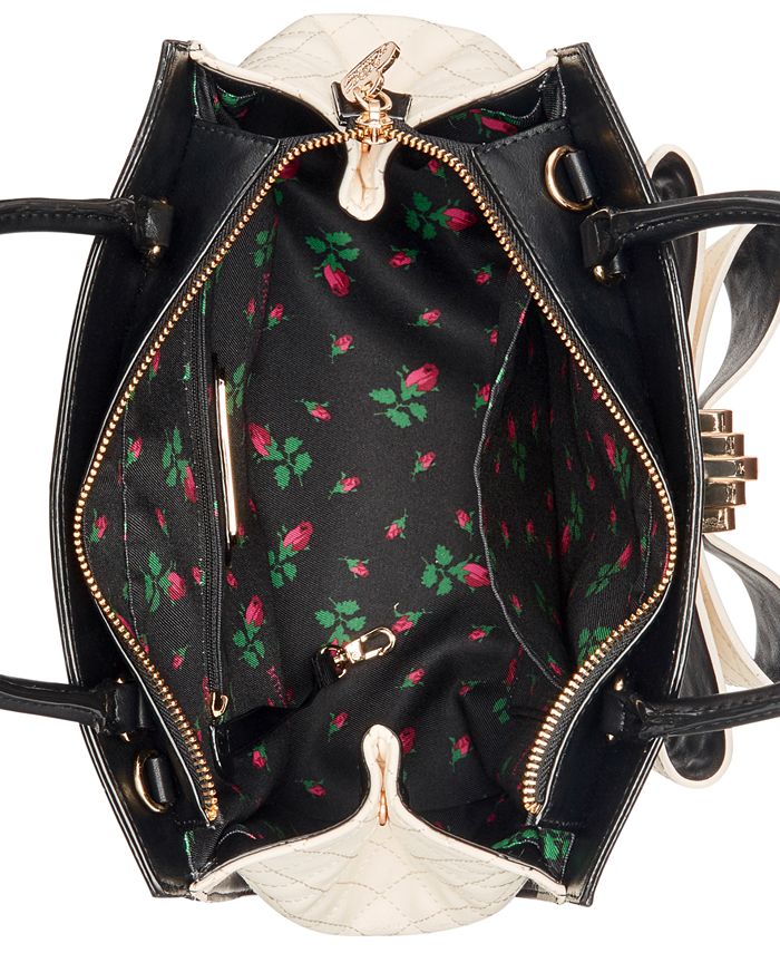 Betsey johnson top quilted bow satchel