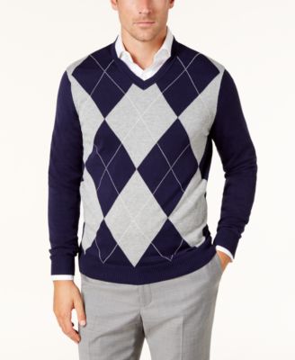 Club Room - Men's Argyle Pima Cotton Sweater