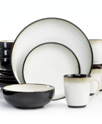 Sango - "Nova Black" 16-Piece Dinnerware Set