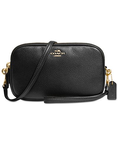 COACH Crossbody Clutch in Pebble Leather - Handbags & Accessories - Macy's
