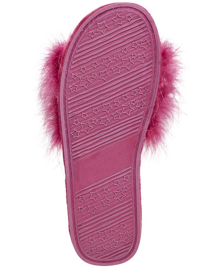 Thalia Sodi Maribou Faux-Feather Slipper, Created for Macy's - Macy's
