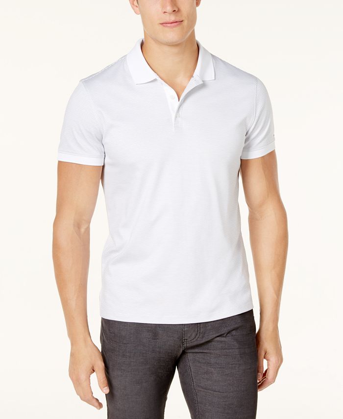 Calvin Klein Men's Liquid Touch Micro Stripe Polo Shirt - Macy's