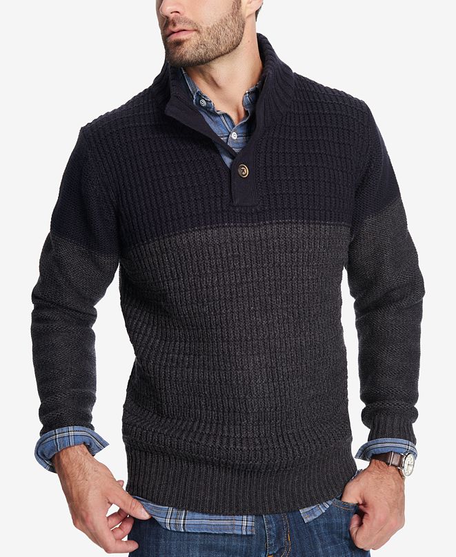 Weatherproof Vintage Men's Textured Button Sweater & Reviews - Sweaters ...