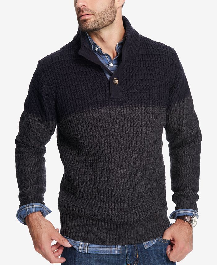 Weatherproof Vintage Men's Textured Button Sweater - Macy's
