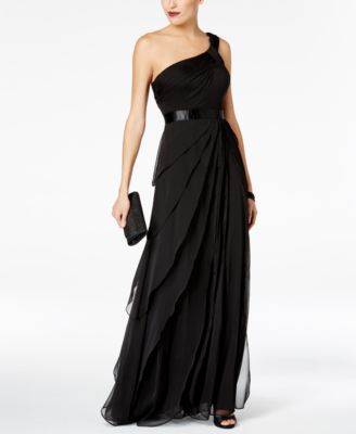 Adrianna Papell One-Shoulder Tiered 