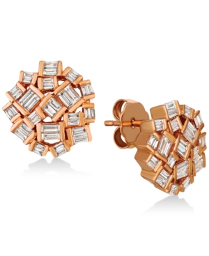 image of Le Vian Baguette Frenzy Diamond Cluster Earrings (5/8 ct. t.w.) in 14k Rose Gold