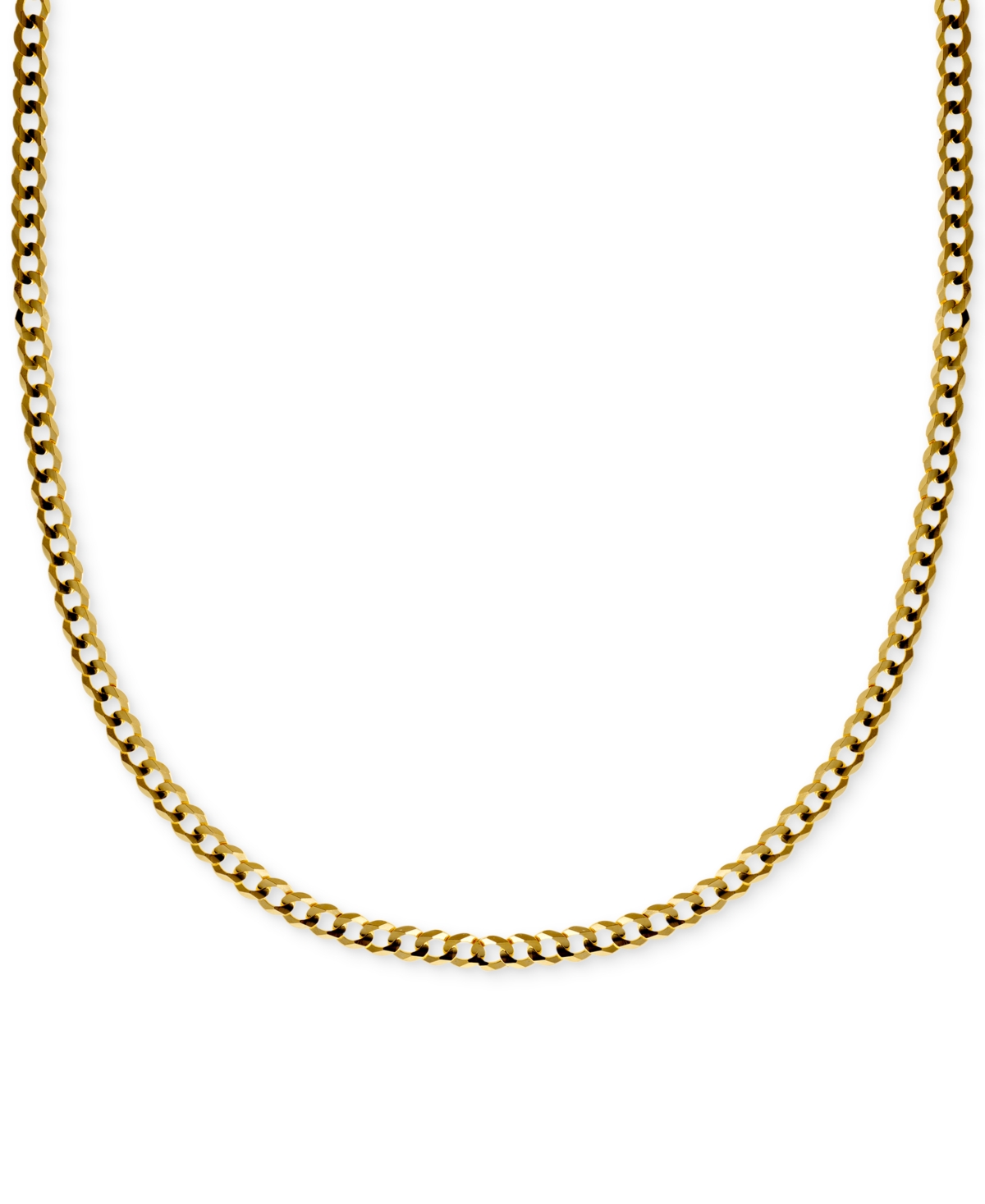 Italian Gold 26" Curb Link Chain Necklace In Solid 14k Gold