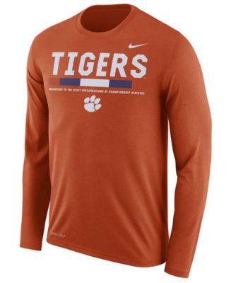 Nike Men's Clemson Tigers Legend Sideline Long Sleeve T-Shirt - Macy's