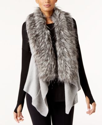 michael kors fur vest macy's