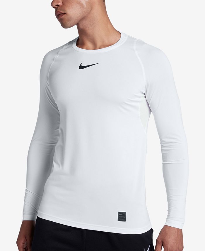  Nike Pro Dri-FIT Men's Tight Fit Long-Sleeve Training Top (as1,  Alpha, s, Regular, Regular, White/Black, Small) : Clothing, Shoes & Jewelry
