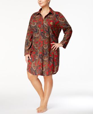 Lauren Ralph Lauren - Plus Size Cotton Printed Sleepshirt