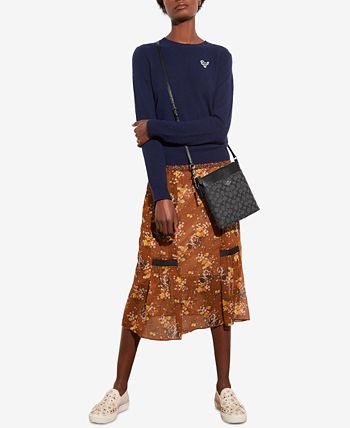 Coach messenger crossbody in signature jacquard deals