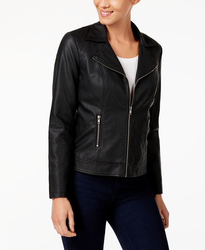 Style & Co Convertible Faux-Leather Sherpa Jacket, Created for Macy's ...